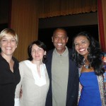 President Jay, a guest, Conrad and Olympia